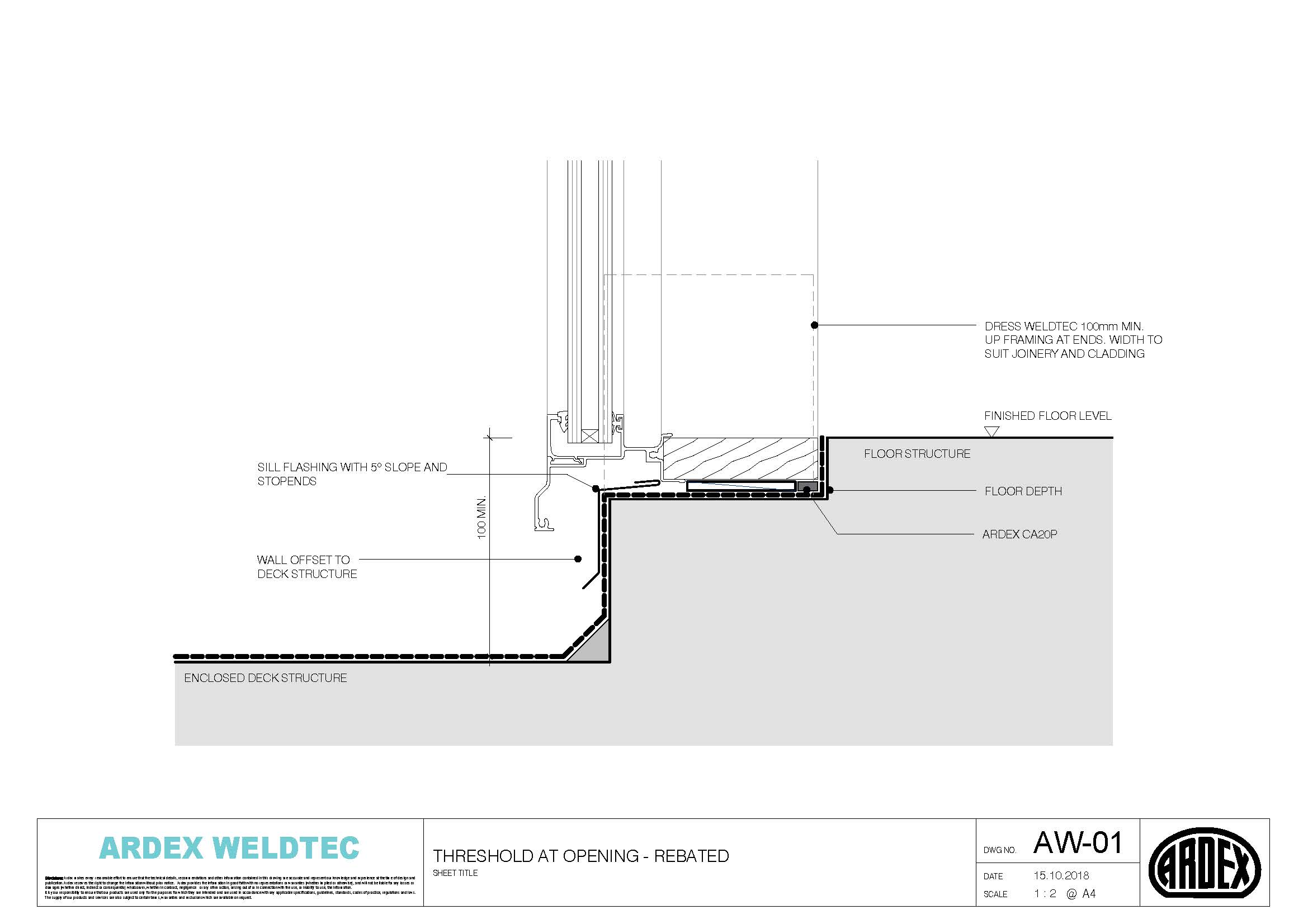 Weldtec threshold at opening rebated