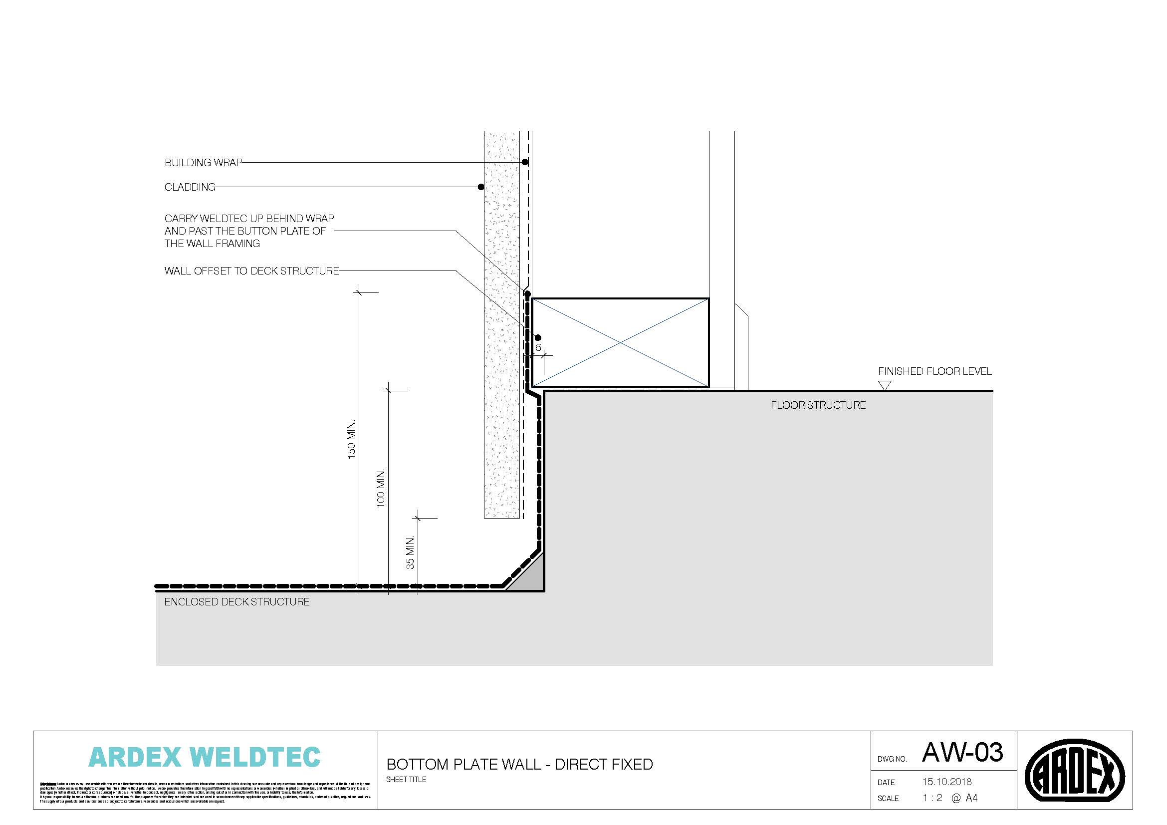 Weldtec bottom plate wall direct fixed