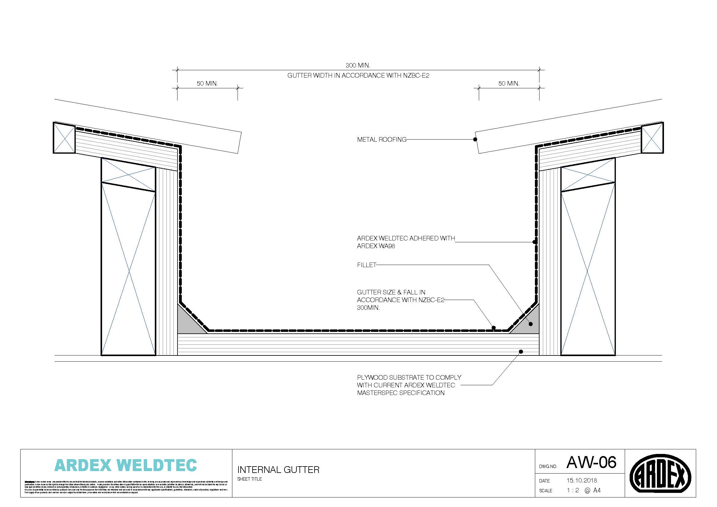 Weldtec internal gutter