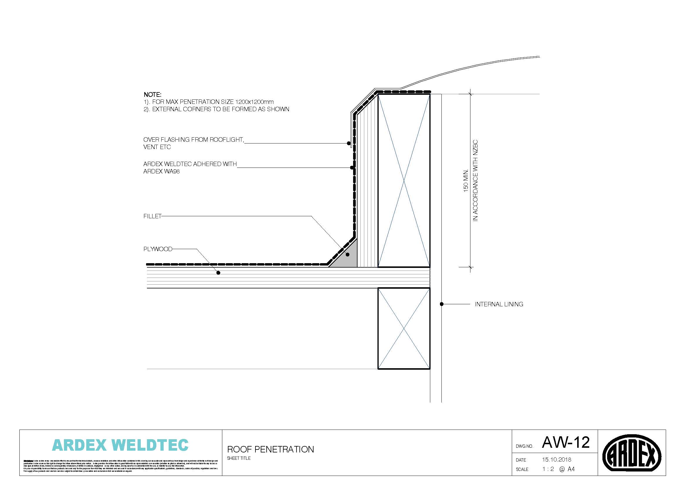 Weldtec roof penetration