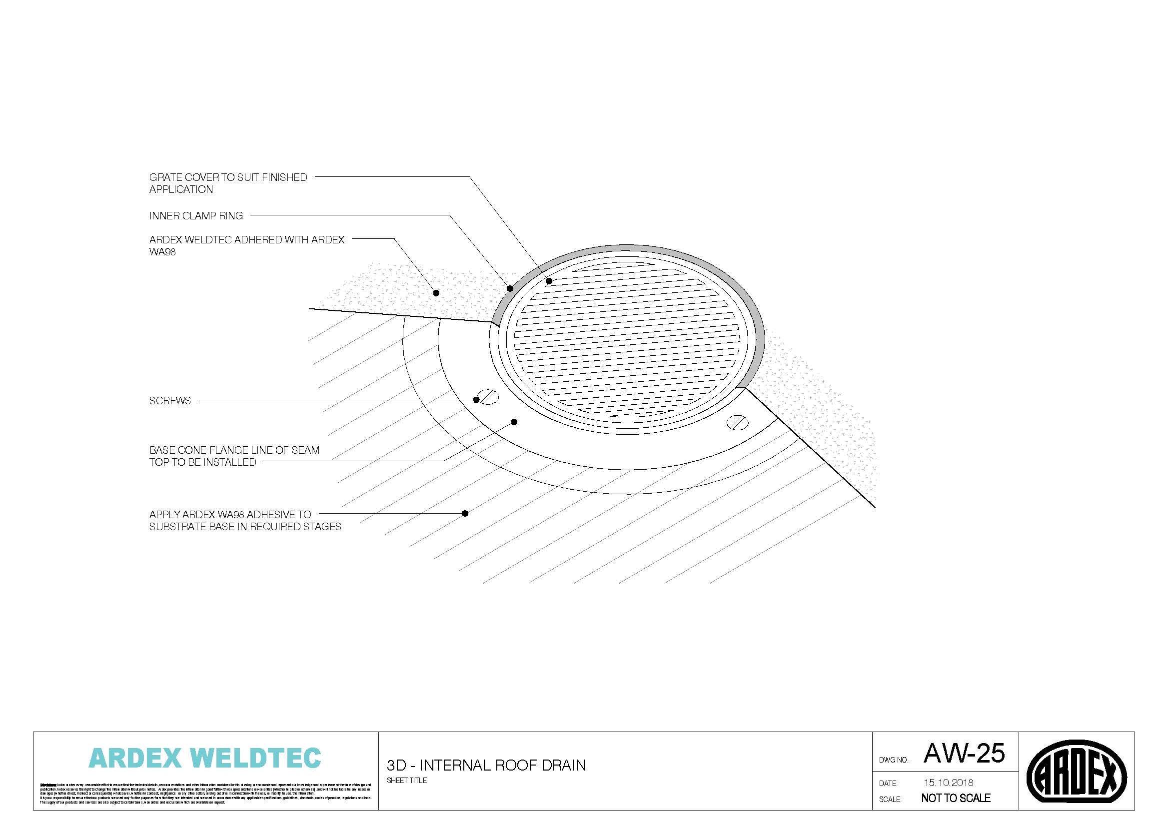 Weldtec internal roof drain